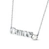 Thumbnail Image 1 of White Lab-Created Sapphire Zodiac Cancer Necklace Sterling Silver 18"