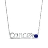 Thumbnail Image 1 of Blue Lab-Created Sapphire Zodiac Cancer Necklace Sterling Silver 18"