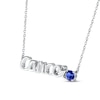 Thumbnail Image 2 of Blue Lab-Created Sapphire Zodiac Cancer Necklace Sterling Silver 18"