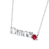 Lab-Created Ruby Zodiac Cancer Necklace Sterling Silver 18"
