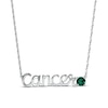 Lab-Created Emerald Zodiac Cancer Necklace Sterling Silver 18"
