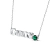 Thumbnail Image 2 of Lab-Created Emerald Zodiac Cancer Necklace Sterling Silver 18&quot;
