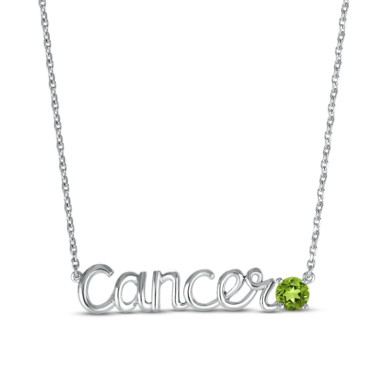 Main Image 1 of Peridot Zodiac Cancer Necklace Sterling Silver 18"