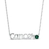 Thumbnail Image 0 of Lab-Created Emerald Zodiac Cancer Necklace 10K White Gold 18"