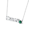 Thumbnail Image 1 of Lab-Created Emerald Zodiac Cancer Necklace 10K White Gold 18"