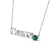 Thumbnail Image 1 of Lab-Created Emerald Zodiac Cancer Necklace 10K White Gold 18"