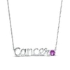 Thumbnail Image 0 of Amethyst Zodiac Cancer Necklace 10K White Gold 18"
