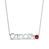 Thumbnail Image 0 of Garnet Zodiac Cancer Necklace 10K White Gold 18"