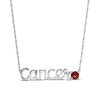 Thumbnail Image 1 of Garnet Zodiac Cancer Necklace 10K White Gold 18&quot;