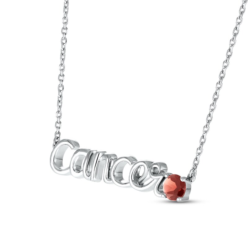 Main Image 2 of Garnet Zodiac Cancer Necklace 10K White Gold 18&quot;