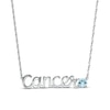 Thumbnail Image 0 of Aquamarine Zodiac Cancer Necklace 10K White Gold 18"