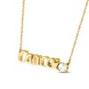Thumbnail Image 2 of White Lab-Created Sapphire Zodiac Cancer Necklace 10K Yellow Gold 18"