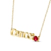 Thumbnail Image 1 of Lab-Created Ruby Zodiac Cancer Necklace 10K Yellow Gold 18"