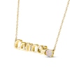 Lab-Created Opal Zodiac Cancer Necklace 10K Yellow Gold 18"