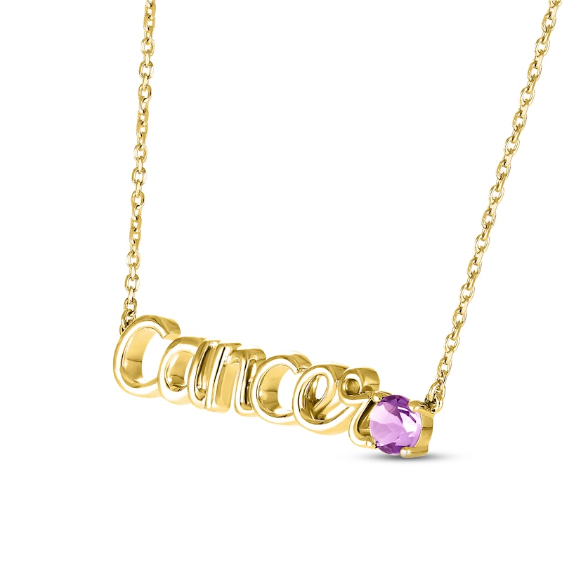 Main Image 2 of Amethyst Zodiac Cancer Necklace 10K Yellow Gold 18&quot;