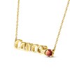 Thumbnail Image 2 of Garnet Zodiac Cancer Necklace 10K Yellow Gold 18"