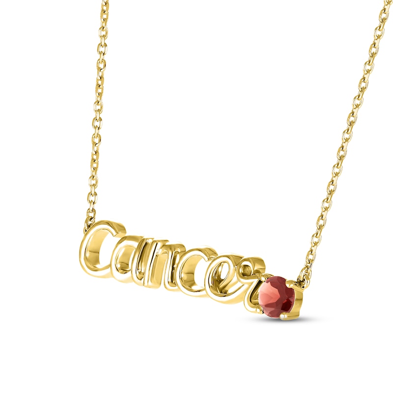 Main Image 2 of Garnet Zodiac Cancer Necklace 10K Yellow Gold 18"