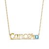 Thumbnail Image 1 of Swiss Blue Topaz Zodiac Cancer Necklace 10K Yellow Gold 18&quot;
