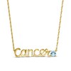 Thumbnail Image 1 of Aquamarine Zodiac Cancer Necklace 10K Yellow Gold 18&quot;
