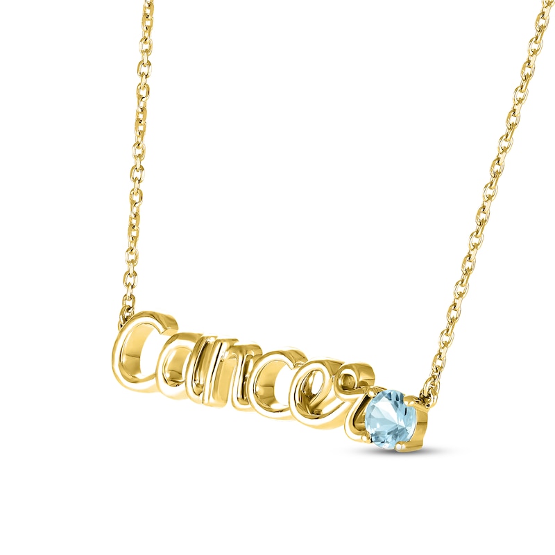 Main Image 2 of Aquamarine Zodiac Cancer Necklace 10K Yellow Gold 18&quot;