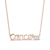 Thumbnail Image 1 of White Lab-Created Sapphire Zodiac Cancer Necklace 10K Rose Gold 18&quot;