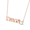 Thumbnail Image 2 of White Lab-Created Sapphire Zodiac Cancer Necklace 10K Rose Gold 18&quot;