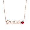 Thumbnail Image 0 of Lab-Created Ruby Zodiac Cancer Necklace 10K Rose Gold 18"