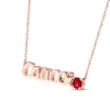 Thumbnail Image 1 of Lab-Created Ruby Zodiac Cancer Necklace 10K Rose Gold 18"