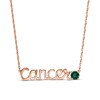 Thumbnail Image 1 of Lab-Created Emerald Zodiac Cancer Necklace 10K Rose Gold 18&quot;