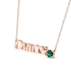 Lab-Created Emerald Zodiac Cancer Necklace 10K Rose Gold 18"