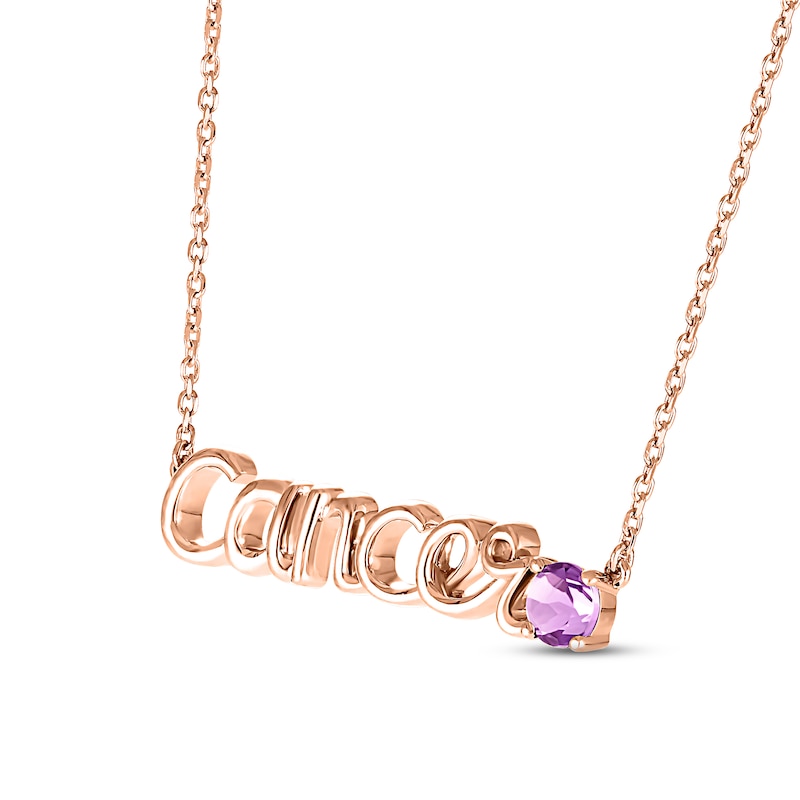 Main Image 2 of Amethyst Zodiac Cancer Necklace 10K Rose Gold 18"