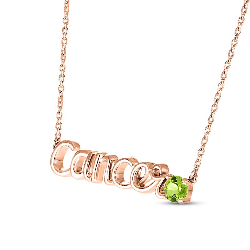Main Image 2 of Peridot Zodiac Cancer Necklace 10K Rose Gold 18&quot;
