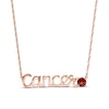 Garnet Zodiac Cancer Necklace 10K Rose Gold 18"