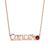 Thumbnail Image 0 of Garnet Zodiac Cancer Necklace 10K Rose Gold 18"