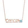 Thumbnail Image 0 of Swiss Blue Topaz Zodiac Cancer Necklace 10K Rose Gold 18"