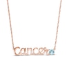 Thumbnail Image 1 of Aquamarine Zodiac Cancer Necklace 10K Rose Gold 18&quot;