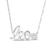 Thumbnail Image 1 of White Lab-Created Sapphire Zodiac Leo Necklace Sterling Silver 18"