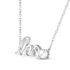 Thumbnail Image 1 of White Lab-Created Sapphire Zodiac Leo Necklace Sterling Silver 18"