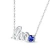 Thumbnail Image 1 of Blue Lab-Created Sapphire Zodiac Leo Necklace Sterling Silver 18"