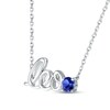 Thumbnail Image 1 of Blue Lab-Created Sapphire Zodiac Leo Necklace Sterling Silver 18"