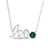 Thumbnail Image 1 of Lab-Created Emerald Zodiac Leo Necklace Sterling Silver 18&quot;