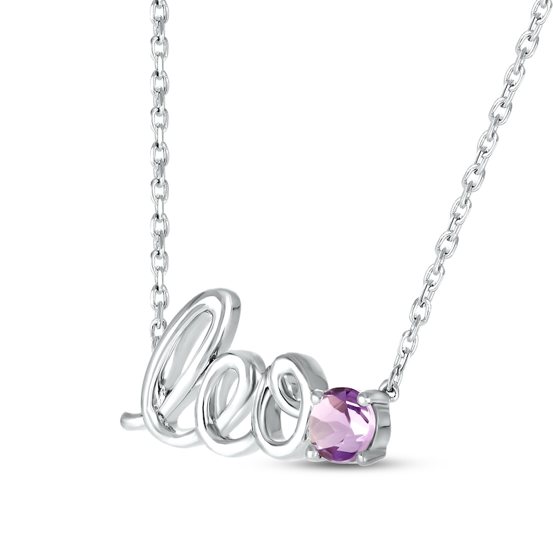 Main Image 2 of Amethyst Zodiac Leo Necklace Sterling Silver 18&quot;