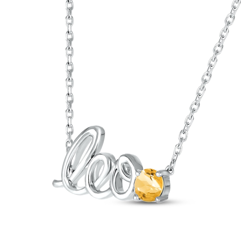 Citrine Zodiac Leo Necklace Sterling Silver 18"