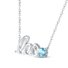 Thumbnail Image 1 of Swiss Blue Topaz Zodiac Leo Necklace Sterling Silver 18"