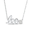 Thumbnail Image 0 of White Lab-Created Sapphire Zodiac Leo Necklace 10K White Gold 18"