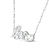 Thumbnail Image 1 of White Lab-Created Sapphire Zodiac Leo Necklace 10K White Gold 18"