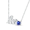 Thumbnail Image 2 of Blue Lab-Created Sapphire Zodiac Leo Necklace 10K White Gold 18"