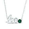 Thumbnail Image 0 of Lab-Created Emerald Zodiac Leo Necklace 10K White Gold 18"