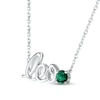 Thumbnail Image 1 of Lab-Created Emerald Zodiac Leo Necklace 10K White Gold 18"