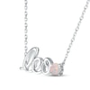 Thumbnail Image 1 of Lab-Created Opal Zodiac Leo Necklace 10K White Gold 18"